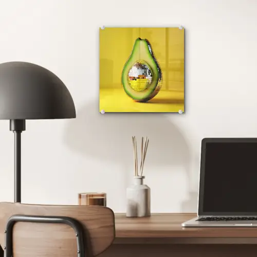 Avocado - Discobal - Geel - Glitter plexiglas 5mm klein -sfeer6