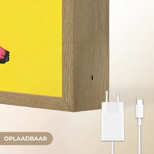 Banaan - Grafisch - Geel Light Box met batterij (Wandlamp) middel -USP_websiteoplaadbaarNL