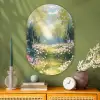 Bos - Schilderstijl - Kleurrijk Wandcirkel Ovaal Glas middel -sfeer2