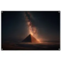 Piramide - Woestijn - Licht tuinposter los doek groot -3d