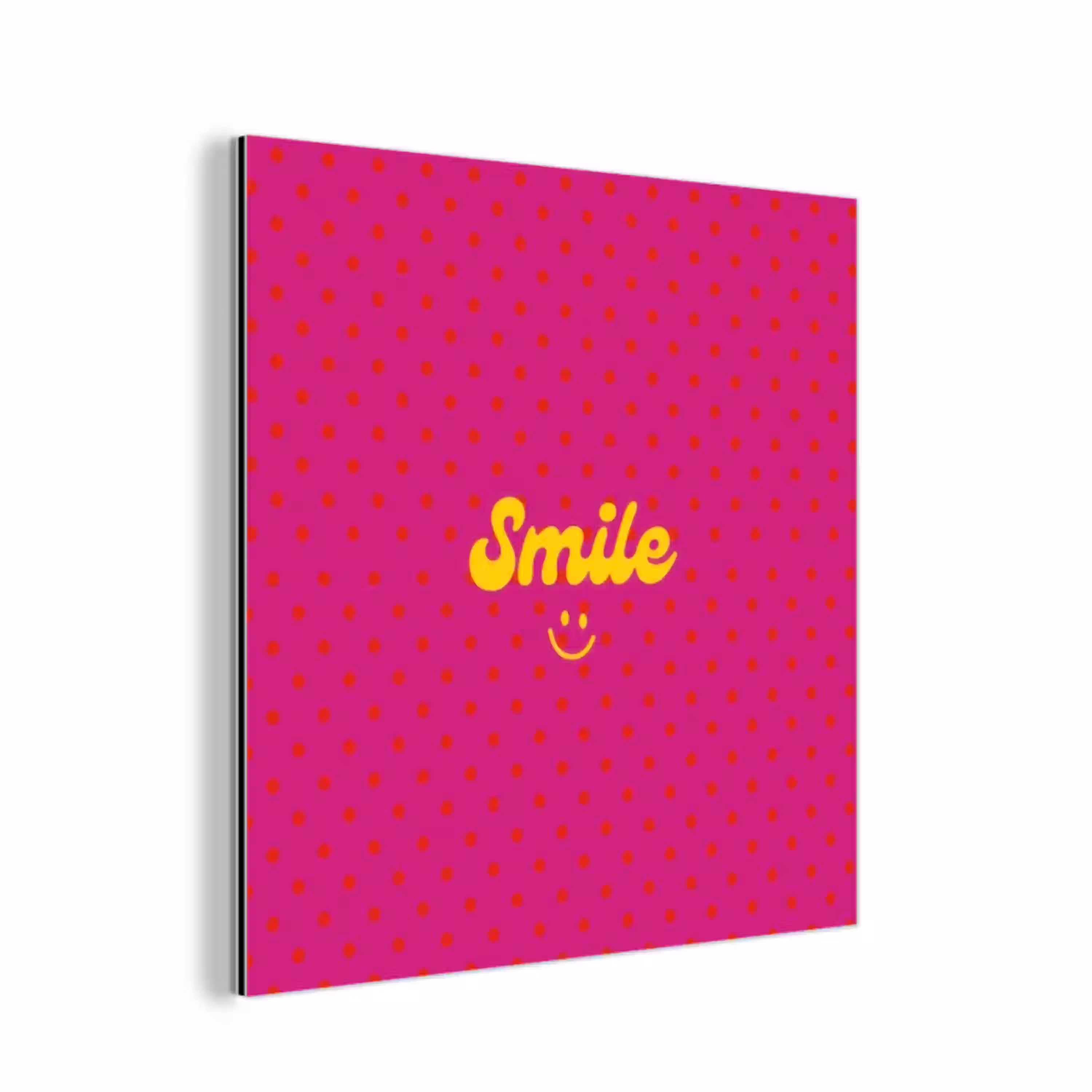 Smile - Stippen - Roze aluminium wit klein -3d