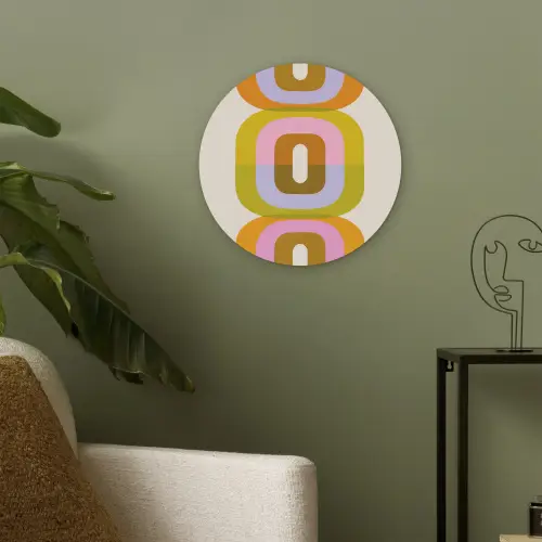 Stapel - Vormen - Geblokt - Oranje Akoestische PET Vilt - Rond klein -sfeer2