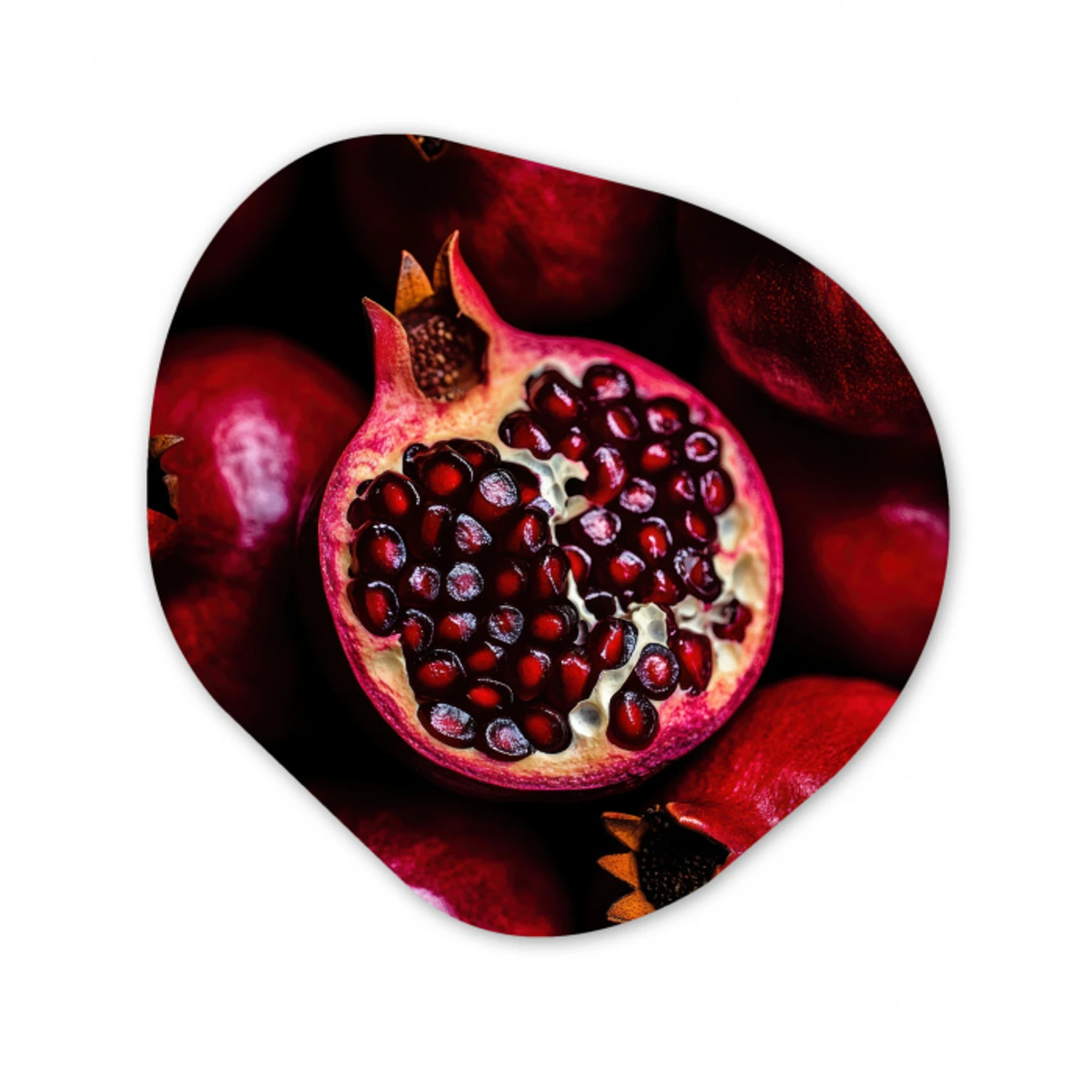 Granaatappel - Rood - Fruit Wandcirkel Organisch Forex 3mm klein -3d