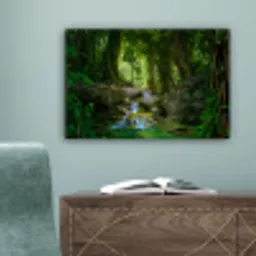 Jungle - Stenen - Water - Natuur - Planten canvas 2cm klein -sfeer4