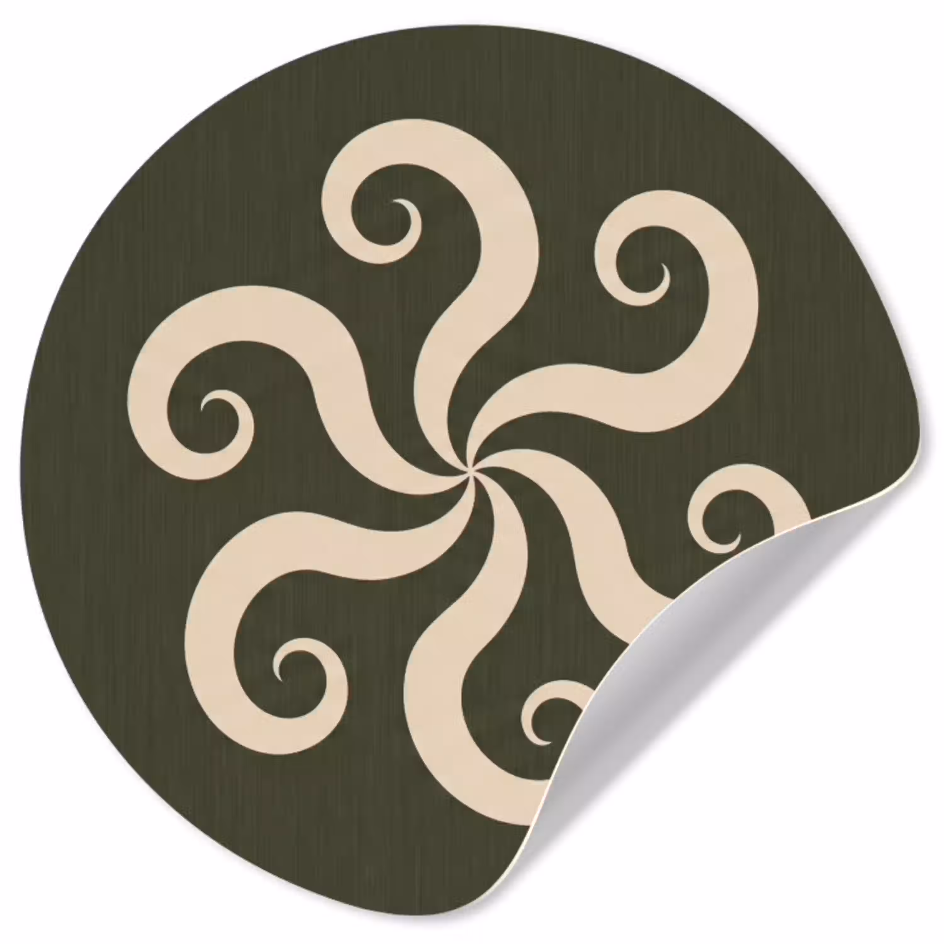 Patroon - Spiraal - Abstract - Modern - Groen Wandcirkel behangsticker klein -3d