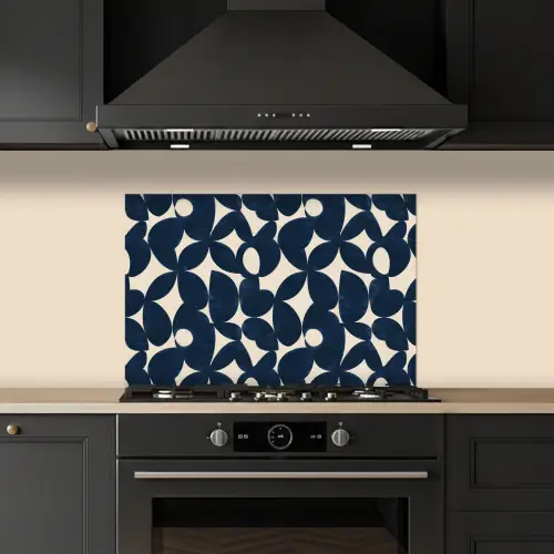 Modern - Geometrisch - Blauw keuken achterwand spatscherm klein 900 -sfeer1