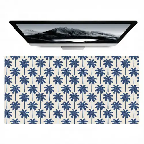 Symmetrisch - Palm - Blauw Muismat XXL klein 681 -zzz3d