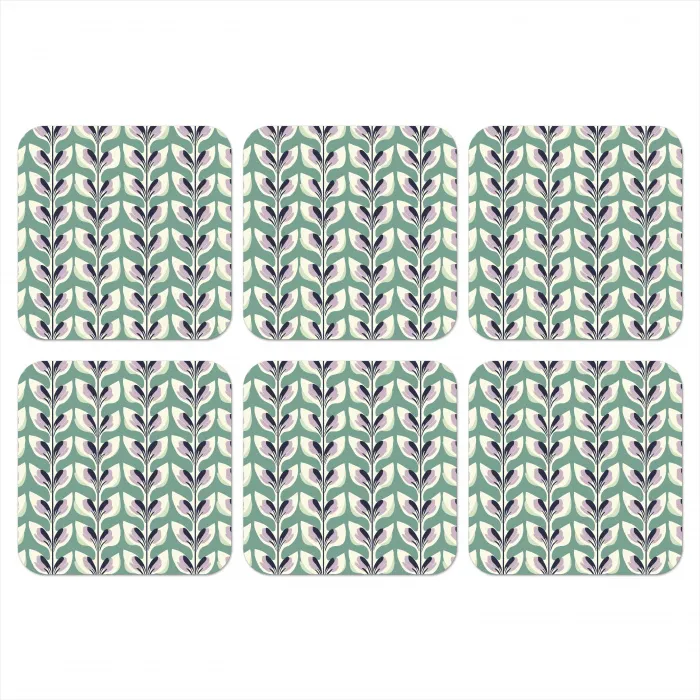 Retro - Modern - Groen onderzetter kurk middel 366 -3d