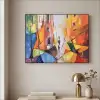 Abstract - Kunst - Schilderij - Kleuren Textielframe zwart klein -sfeer2