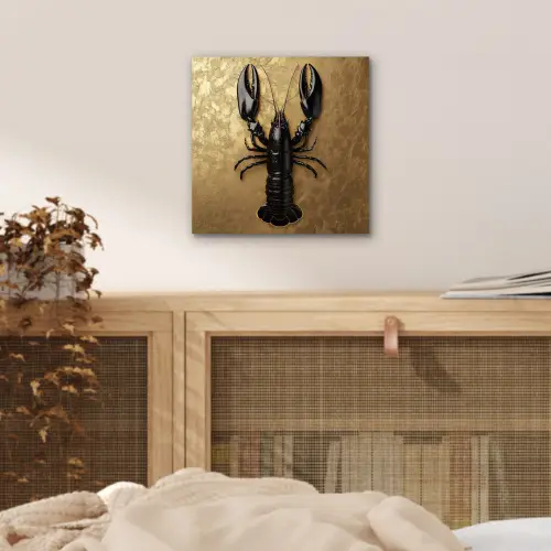 Kreeft - Zwart - Goud - Luxe aluminium wit klein -sfeer3