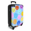 Regenboog smiley's op een blauwe achtergrond NBS - Handbagage koffer - Kinderen Unisex middel -productfoto_3d