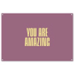 Tekst - Paars - Amazing tuinposter los doek groot -3d