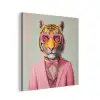 Tijger - Strik - Jasje - Roze aluminium wit klein -3d