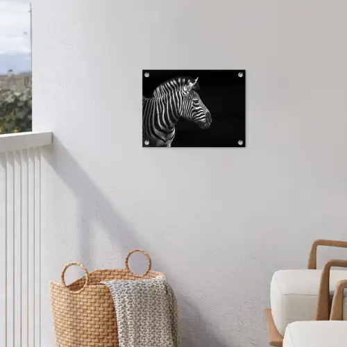 Zebra - Zwart - Wit - Portret - Dieren tuinposter los doek klein -sfeer8