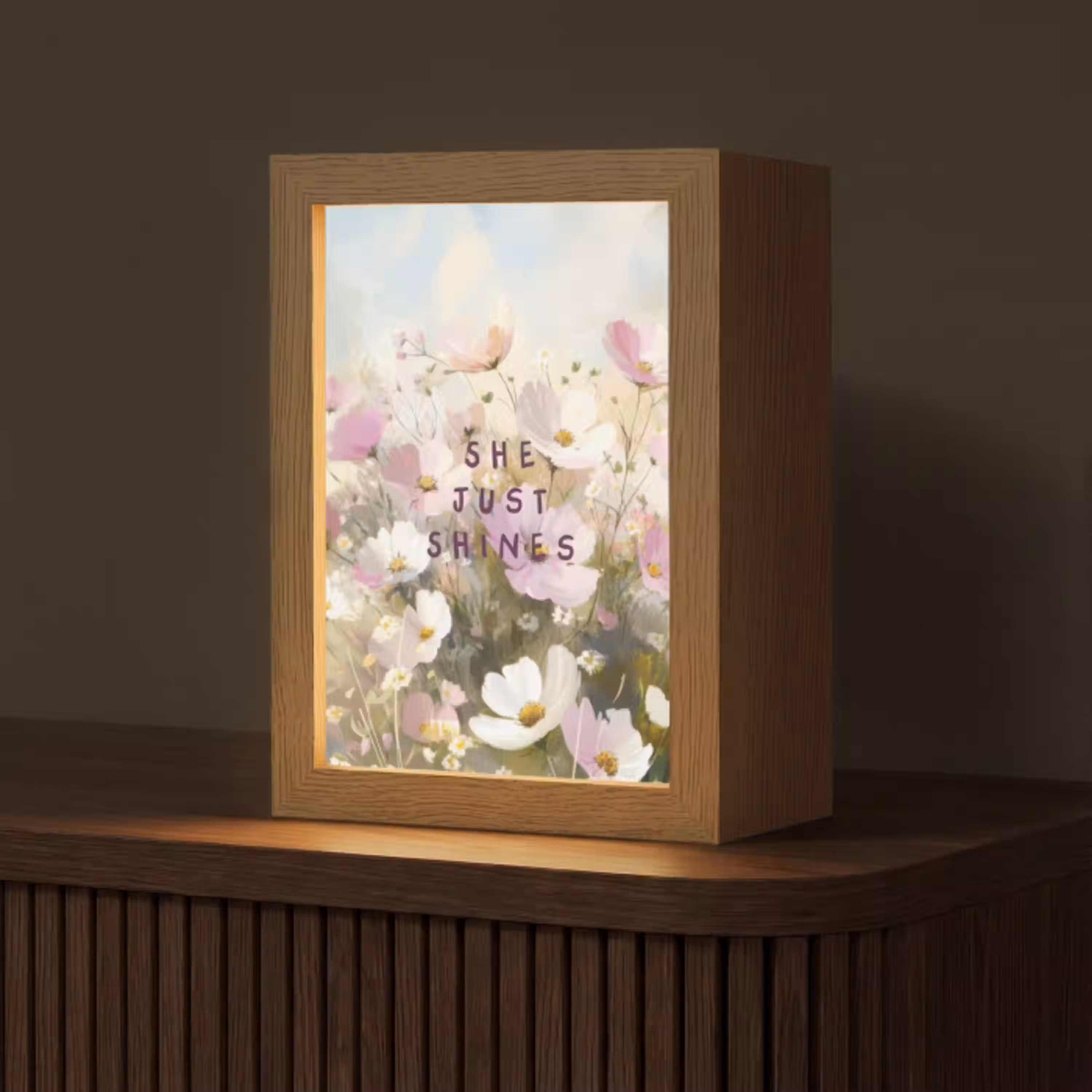 Quote - Bloemen - Schilderachtig Light Box met kabel (Tafellamp) klein -z3d_website