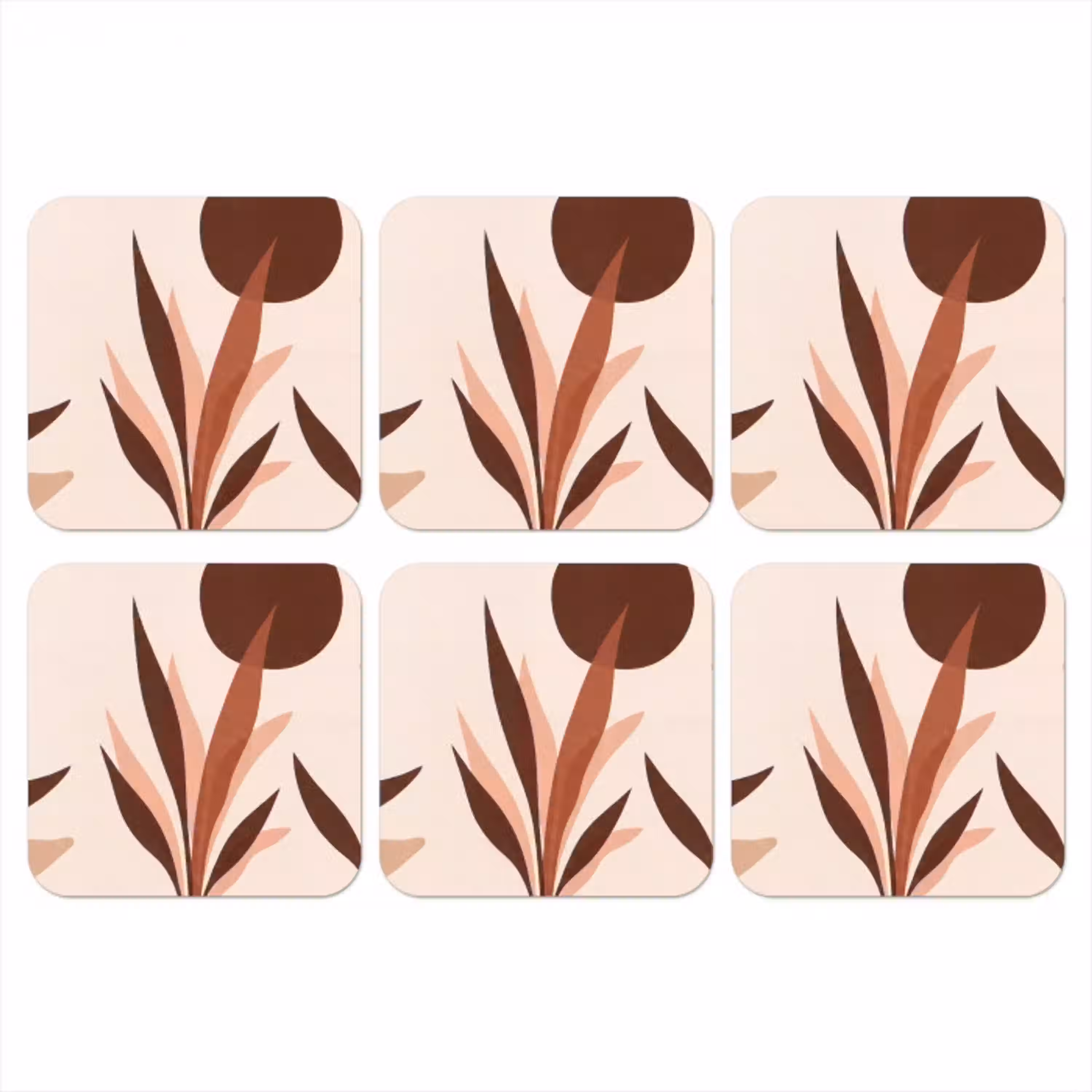Planten - Abstract - Natuur - Bruin onderzetter kurk middel -3d