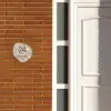 Beiges Blumenmuster - Klassisch Naambord Organisch middel -sfeer3