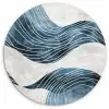 Lijnen - Golven - Abstract - Blauw Wandcirkel plexiglas klein -3d