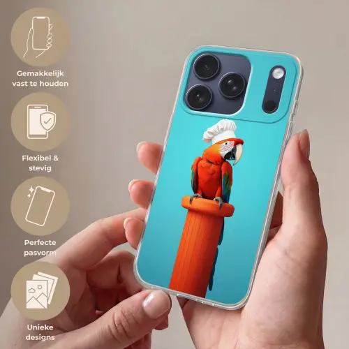 Ara - Koksmuts - Sokkel - Grappig Telefoonhoesje iPhone 17 Pro klein -sfeer3_NL