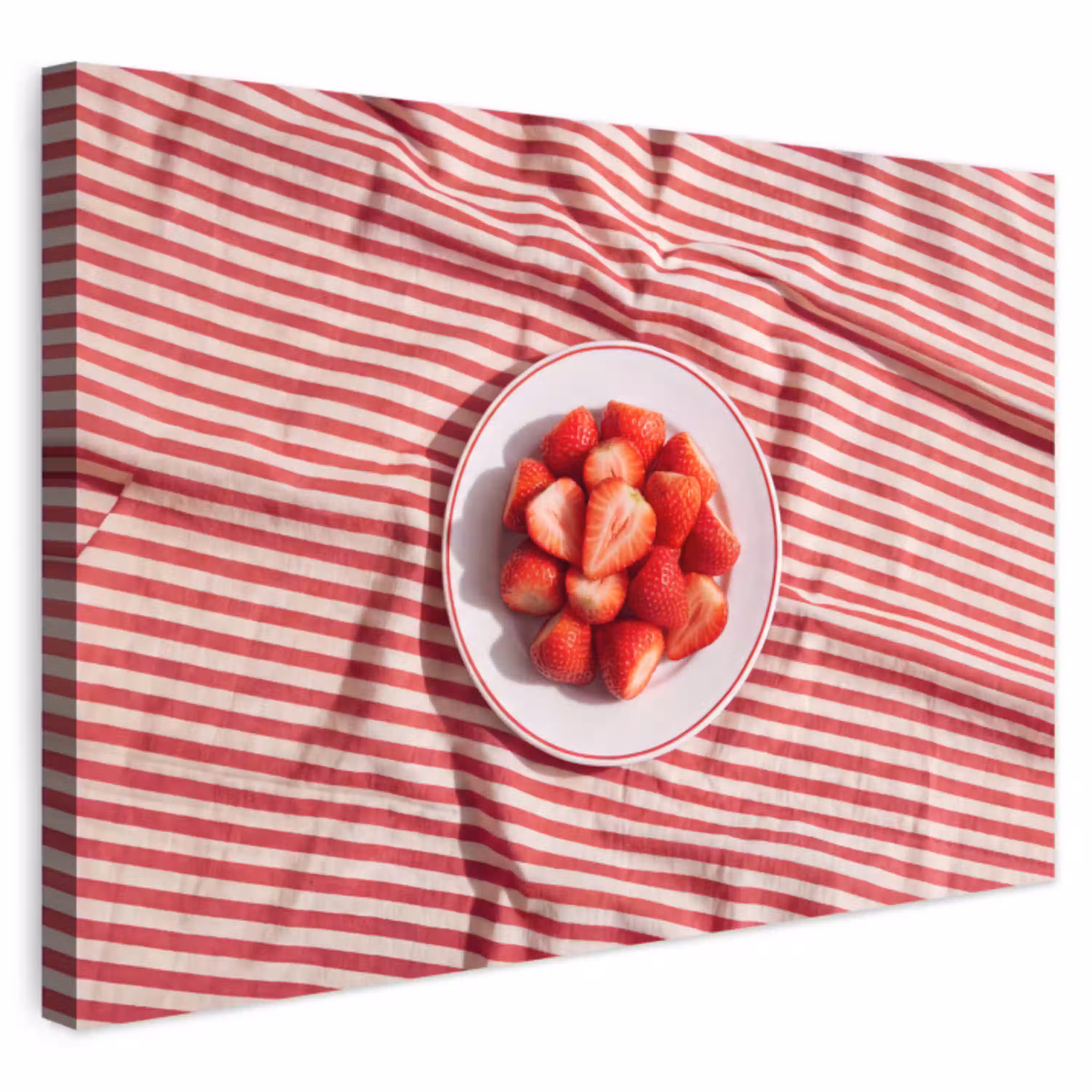 Eten - Aardbeien - Fruit - Zomer - Rood Tuinposter op houten frame 2 cm dik klein -3d
