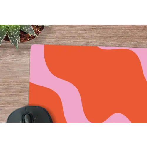 Vlekken - Rood - Roze - Patroon - Minimalistisch muismat rubber klein -closeup