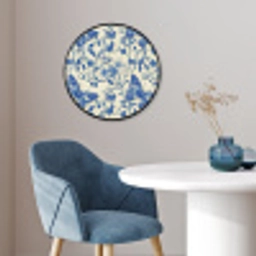 Vlinders - Bloemen - Blauw - Botanisch Fotolijst rond zonder passe partout klein 856 -sfeer2