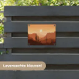 Landschap - Woestijn - Cactussen - Zon tuinposter los doek klein -sfeer3