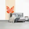Vlinder - Minimalistisch - Roze fotobehang vinyl groot -slaapkamer