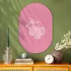 Frambozen - Steel - Getekend - Roze Wandcirkel Ovaal Glas middel -sfeer2