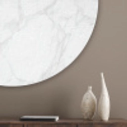 Minimalistisch - Wit - Grijze aders Akoestische PET Vilt - Rond klein 838 -sfeer5_closeup