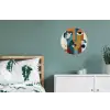 Geometrisch - Strakke vormen - Kleurrijk Wandcirkel aluminium klein -slaapkamer