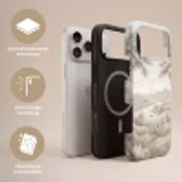 Rivierlandschap - Bergen - Natuur - Vintage - Beige Toughcase MagSafe Apple iPhone 17 Pro Max klein -USP_Lagen_NL