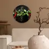 Chilipepers - Basilicum - Blaadjes - Rood Wandcirkel kunststof plaat 5mm dik klein -sfeer1