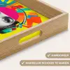 Vrouw - Koptelefoon - Geel Dienblad Rechthoek middel -USP_HandgreepNL
