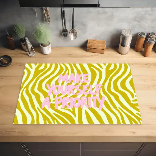 Zebraprint - Priority - Roze Inductie beschermer vinyl 3mm klein -sfeer5