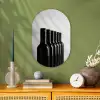 Wijnflessen - Zwart - Minimalistisch Wandcirkel Ovaal Forex klein -sfeer2