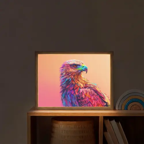 Arend - Vogel - Kleurrijk - Dier Light Box met batterij (Wandlamp kind) middel -sfeer1_kind