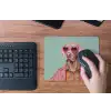 Hond - Overhemd - Bloemen - Bril muismat rubber klein -toetsenbord