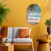Palmboom - Schommel - Strand - Lucht Wandcirkel Ovaal Forex klein -sfeer4