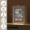 Dino - Raket - Kleurrijk Light Box met kabel (Kinderlampje) klein -USP_FR