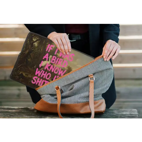 Klassiek - Humor - Roze laptophoes neopreen klein -tas