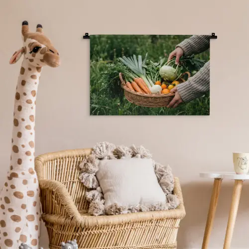 Veld - Groenten - Biologisch - Oogst Wandkleed katoen klein -wsfeer5_kind
