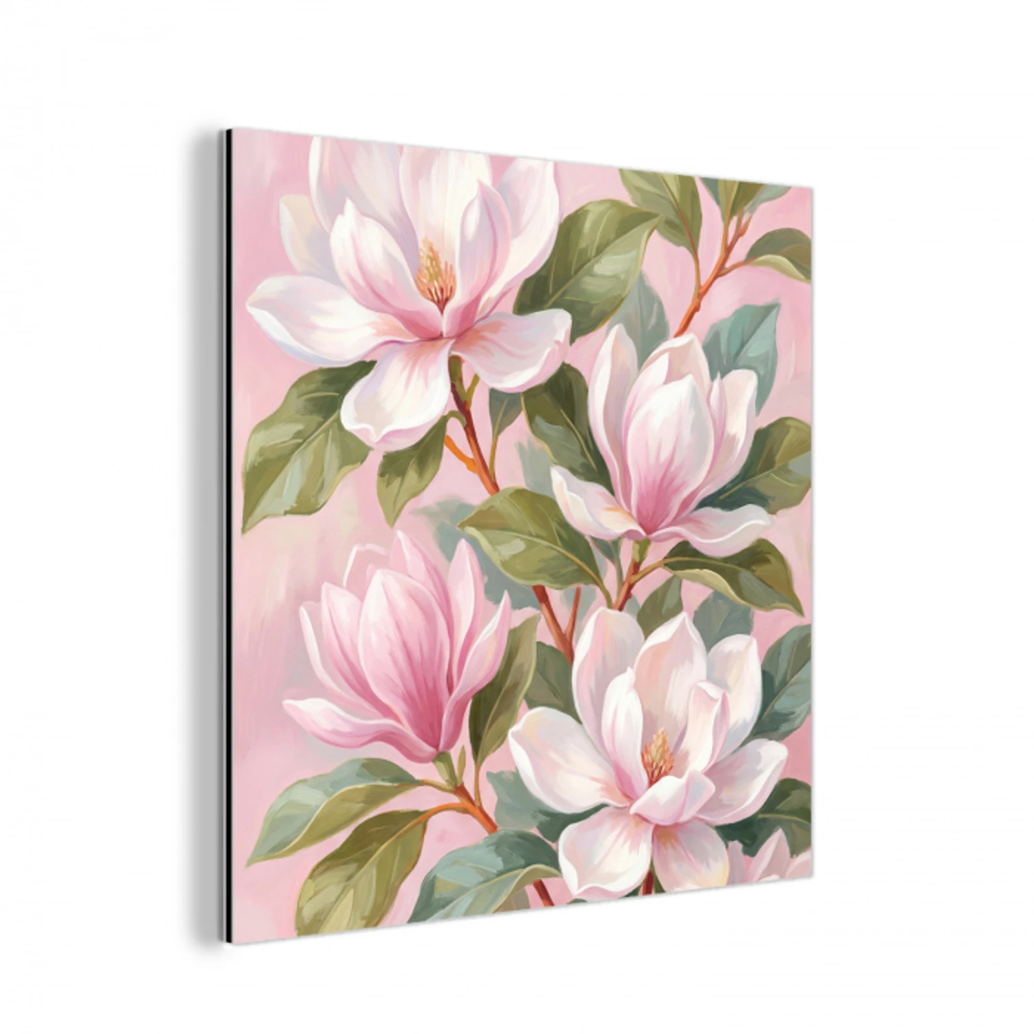 Magnolia's - Patroon - Roze aluminium wit klein -3d