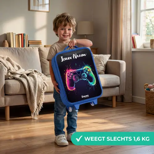 Neon - Controller - Verfspatten - Game Kinderkoffer - Blauw klein -sfeer2_NL
