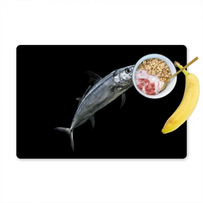 Makreel - Vis - Zwart Placemat vinyl groot -zzzproduct_Kitchenyeah-website