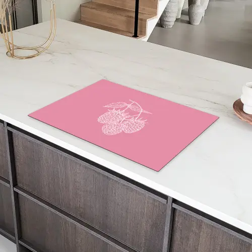 Frambozen - Steel - Getekend - Roze Inductie beschermer vinyl 3mm klein -sfeer8