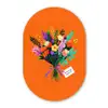 Kaartje - Boeket - Bloemen Wandcirkel Ovaal Forex klein -3d