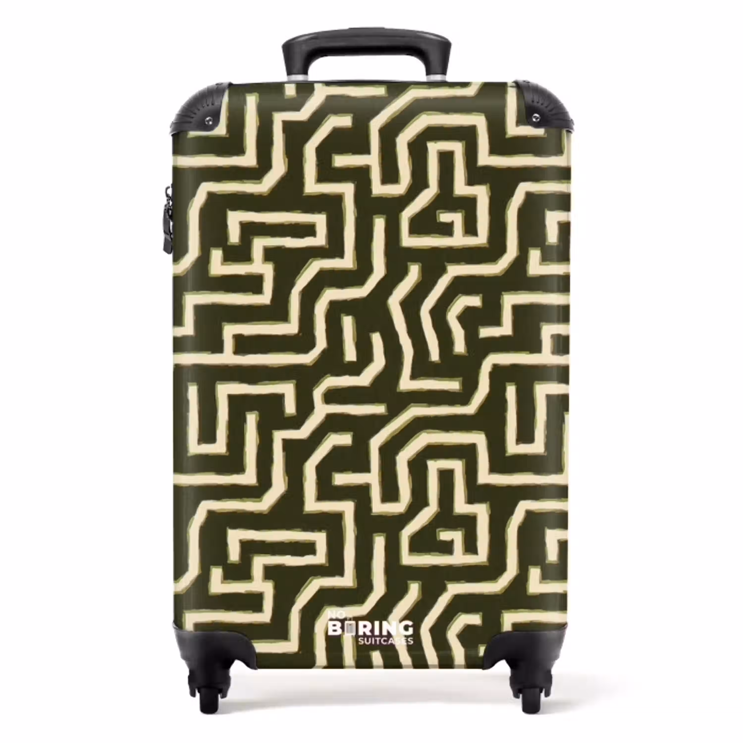 Lijnen - Abstract - Groen NBS - Handbagage koffer - Volwassenen Unisex middel -productfoto_recht