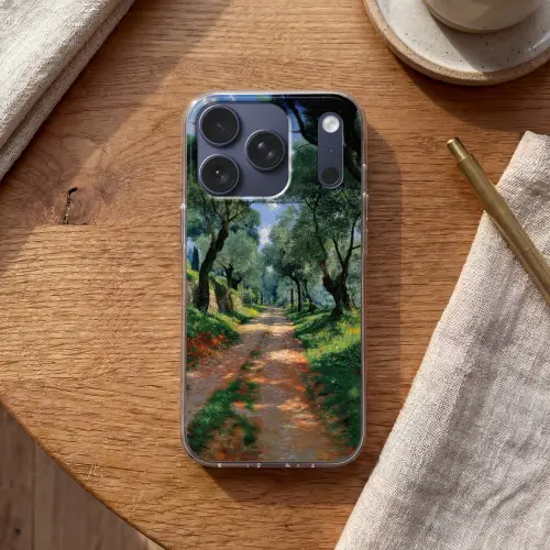 Pad - Bomen - Schaduw - Telefoonhoesje iPhone 17 Pro klein -sfeer1