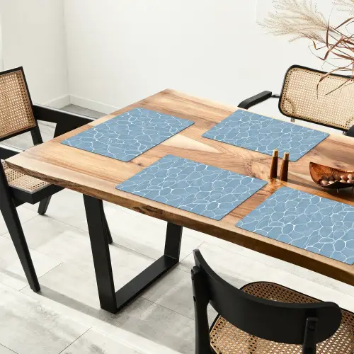 Organisch - Patroon - Blauw Placemat vinyl groot 368 -zzsfeer4_Kitchenyeah-website